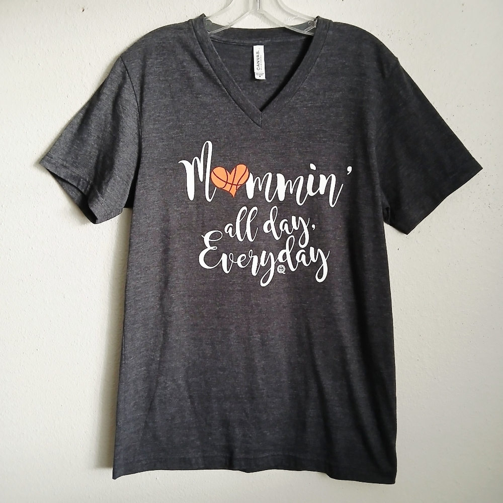 Girlie Girl Gray Basketball Graphic Tee Size Medium